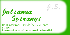 julianna sziranyi business card